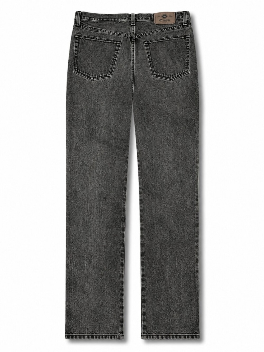 Wrangler Men's Black Straight Leg Jeans Size 32 Dark Wash 5-Pocket Denim